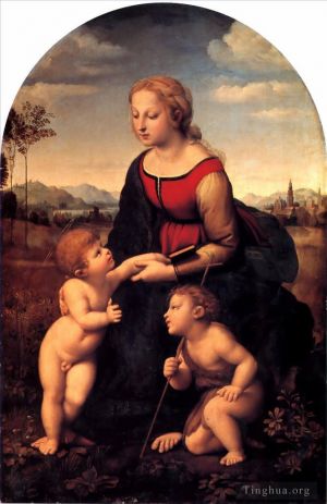 Artist Raphael's Work - Madonna and Child with Saint John the Baptist