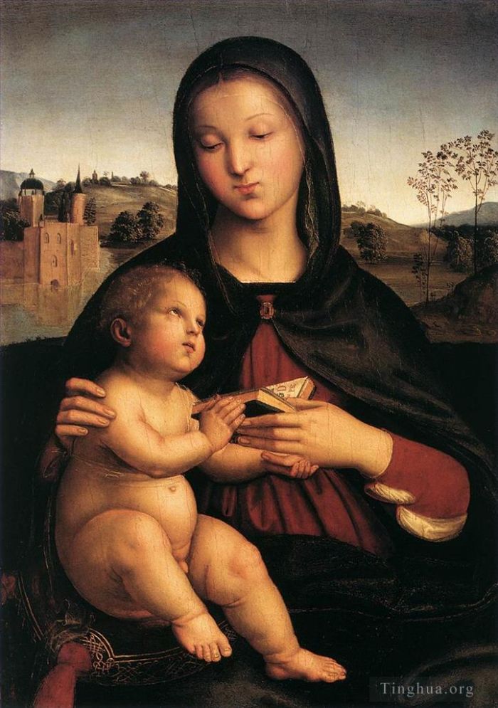 Raphael Oil Painting - Madonna and Child (with the Book)