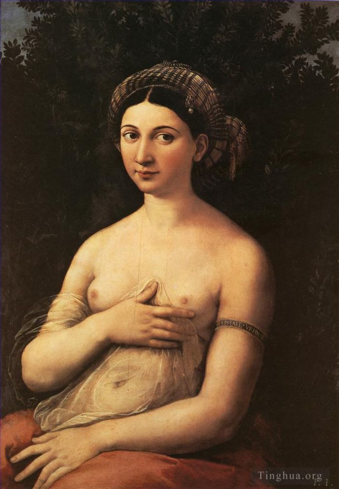 Raphael Oil Painting - Portrait of a Nude Woman Fornarina 1518