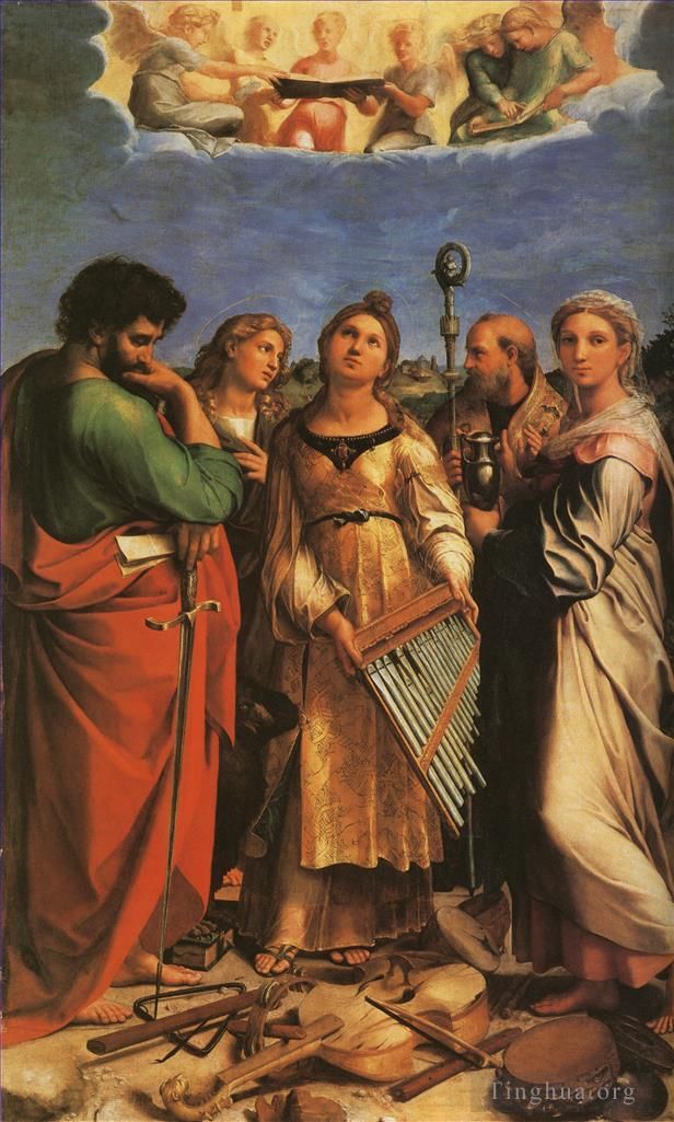 Raphael Oil Painting - St Cecilia with Sts Paul John Evangelists Augustine and Mary Magdalene master Raphael