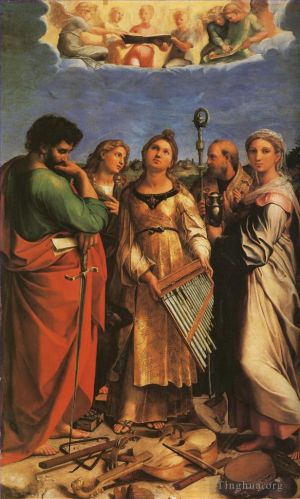 Artist Raphael's Work - St Cecilia with Sts Paul John Evangelists Augustine and Mary Magdalene master Raphael