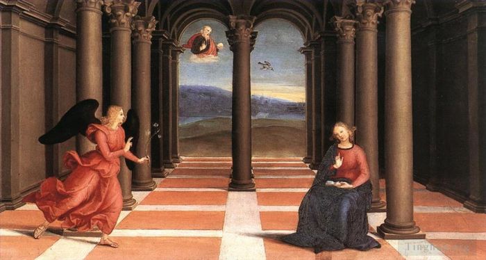 Raphael Oil Painting - The Annunciation Oddi altar predella