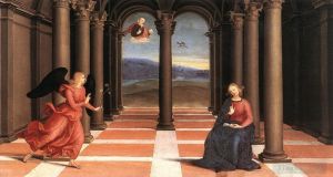 Artist Raphael's Work - The Annunciation Oddi altar predella