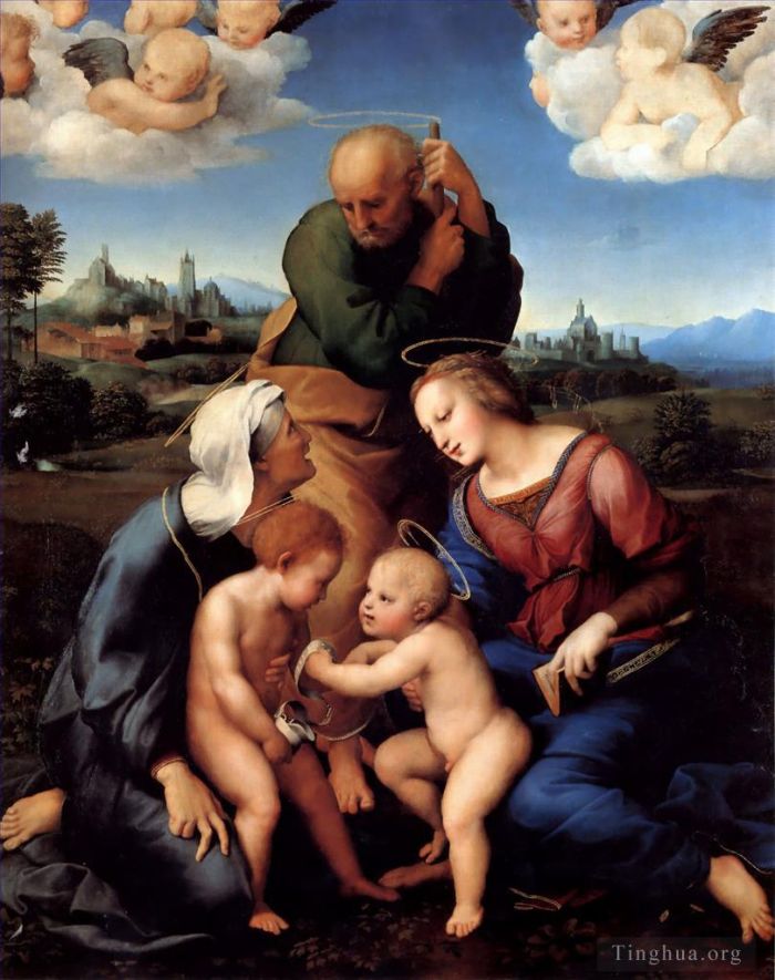 Raphael Oil Painting - Canigiani Holy Family (Sacra Famiglia Canigiani or Canigiani Madonna or The Holy Family with Saints Elizabeth and John)