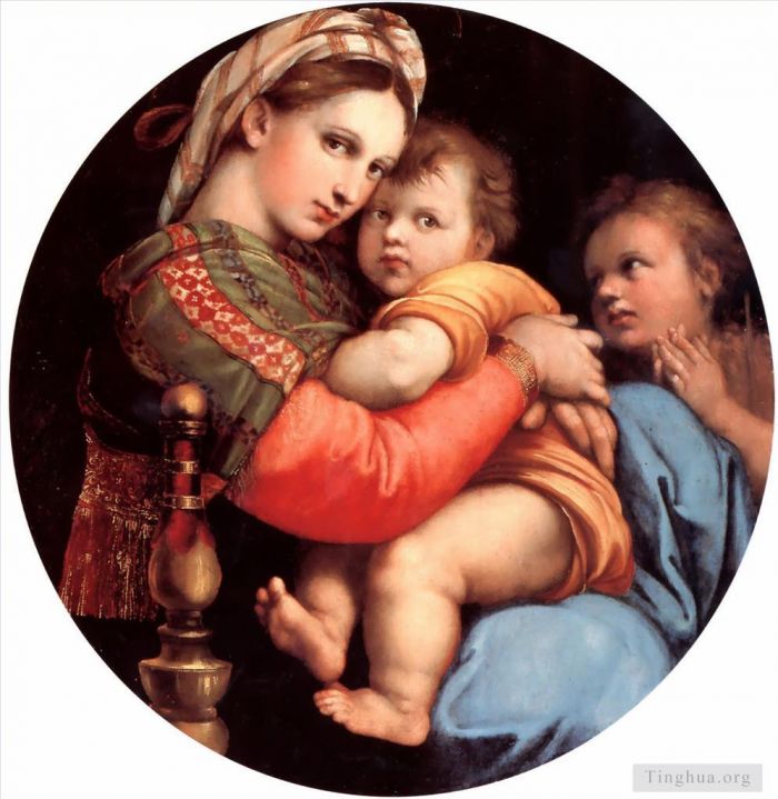 Raphael Oil Painting - Madonna della seggiola (The Madonna of the Chair)