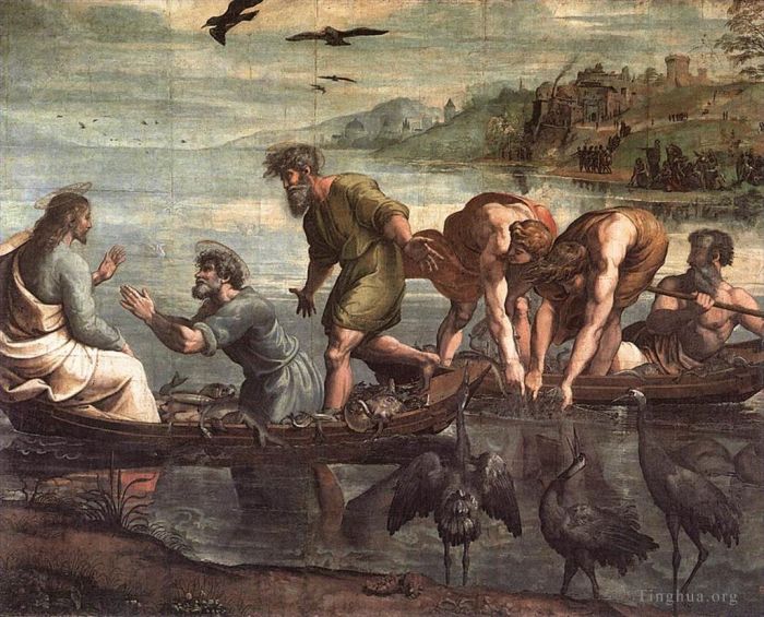 Raphael Oil Painting - The Miraculous Draught of Fishes