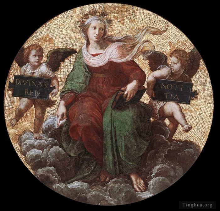 Raphael Oil Painting - The Stanza della Segnatura Theology
