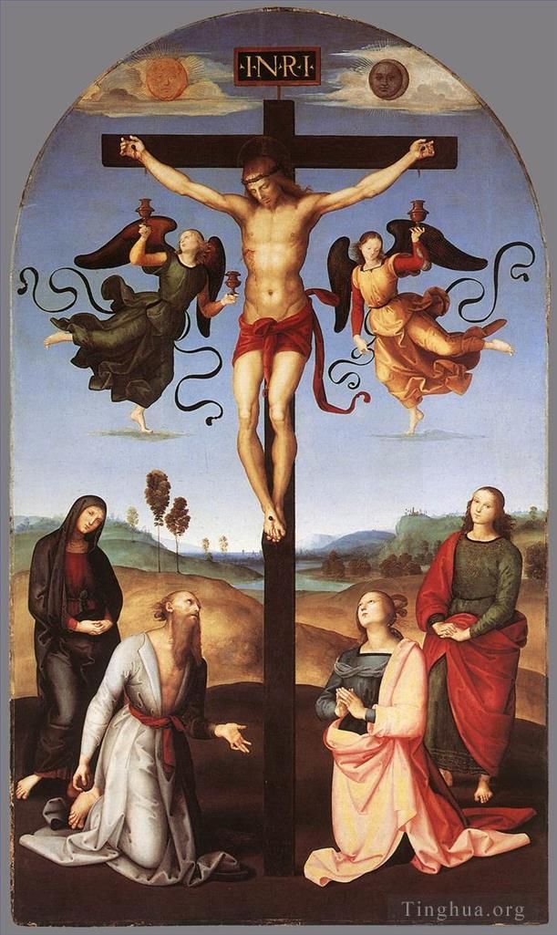 Raphael Various Paintings - Crucifixion Citta di Castello Altarpiece