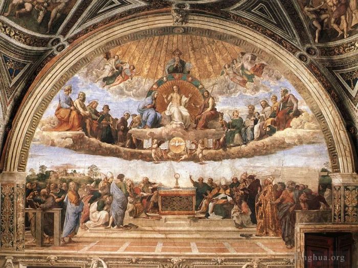 Raphael Various Paintings - Disputation of the Sacrament