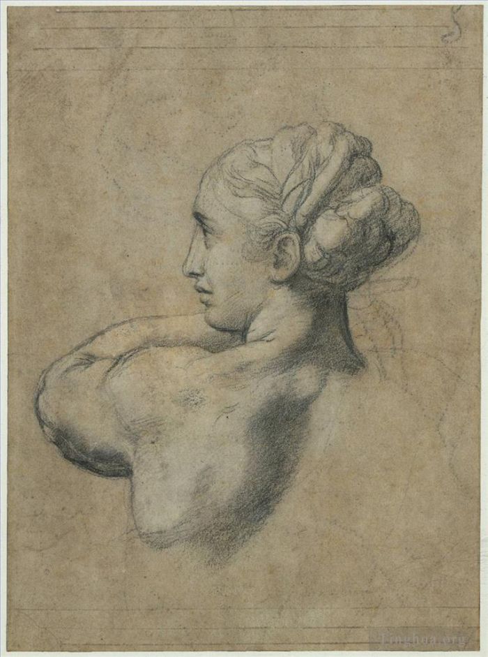 Raphael Various Paintings - Head of a Woman