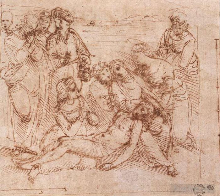 Raphael Various Paintings - Lamentation over the Dead Christ