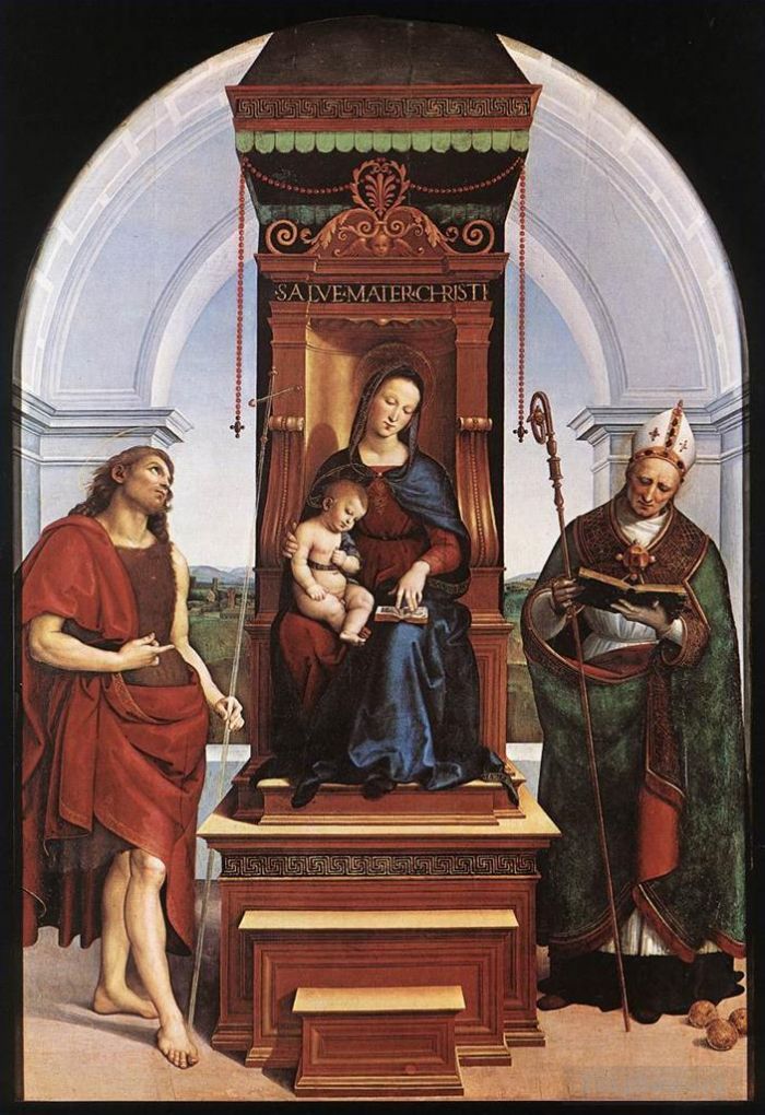 Raphael Various Paintings - Madonna and Child The Ansidei Altarpiece