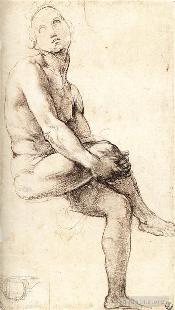 Raphael Various Paintings - Study for Adam