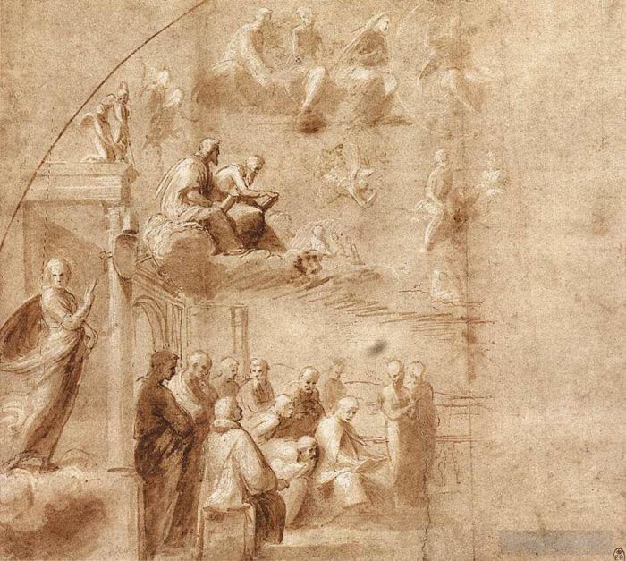 Raphael Various Paintings - Study for the Disputa