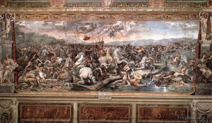 Raphael Various Paintings - The Battle at Pons Milvius