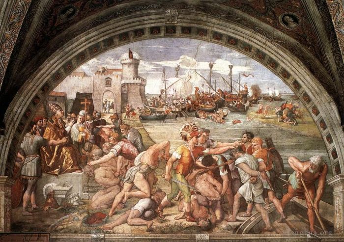 Raphael Various Paintings - The Battle of Ostia