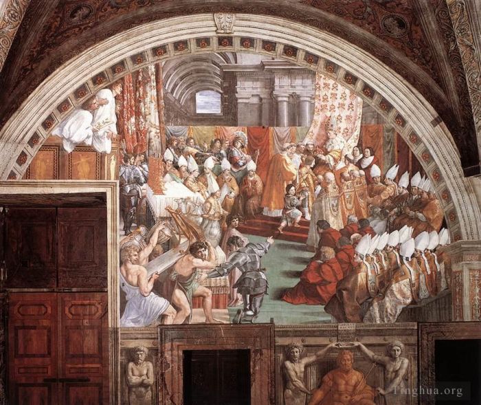 Raphael Various Paintings - The Coronation of Charlemagne