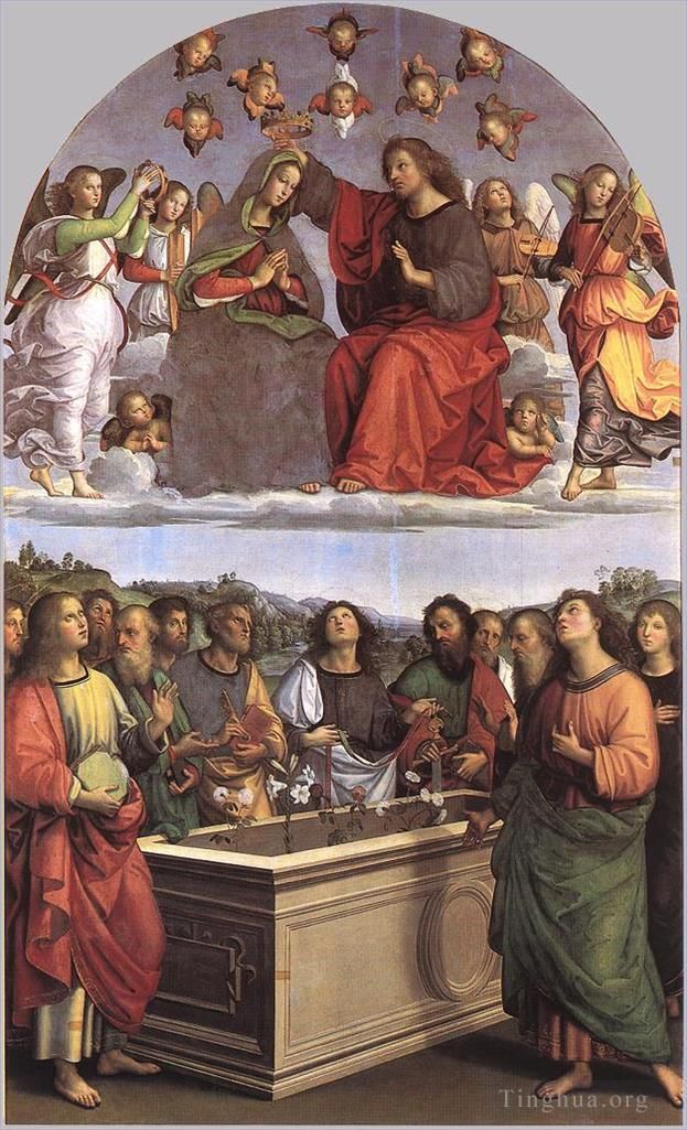 Raphael Various Paintings - The Crowning of the Virgin Oddi altar