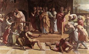 Artist Raphael's Work - The Death of Ananias