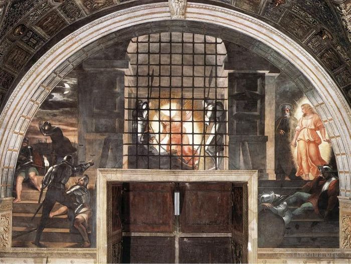 Raphael Various Paintings - The Liberation of St Peter