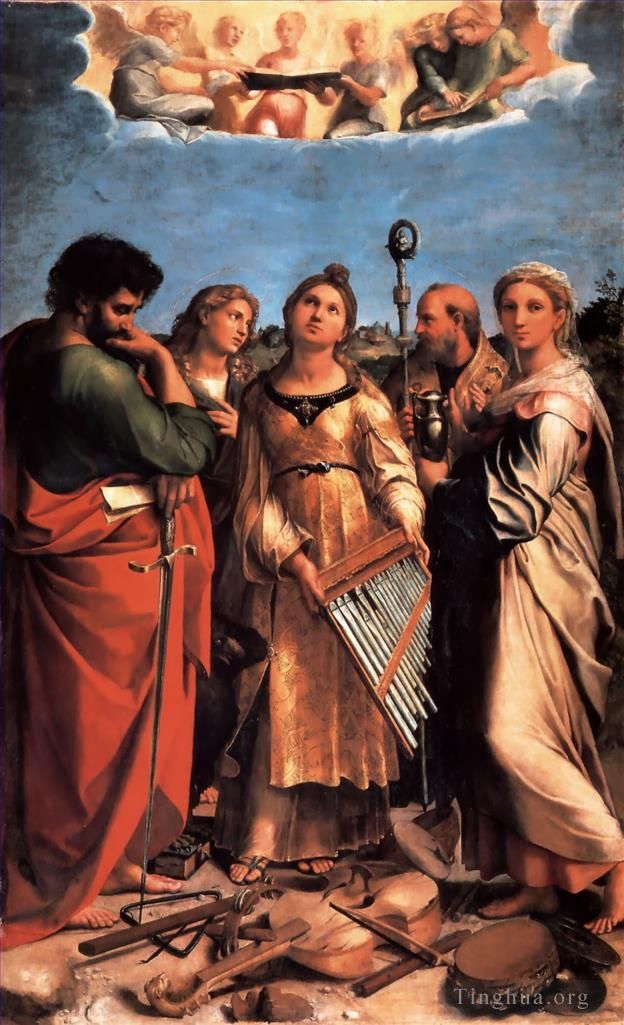 Raphael Various Paintings - The Saint Cecilia Altarpiece