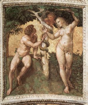Artist Raphael's Work - The Stanza della Segnatura Adam and Eve