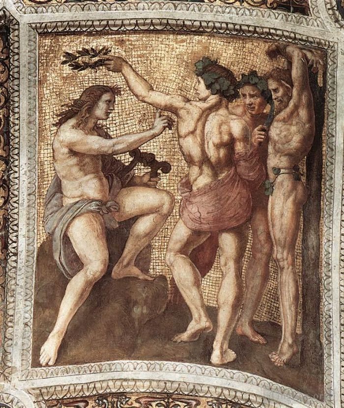 Raphael Various Paintings - The Stanza della Segnatura Apollo and Marsyas