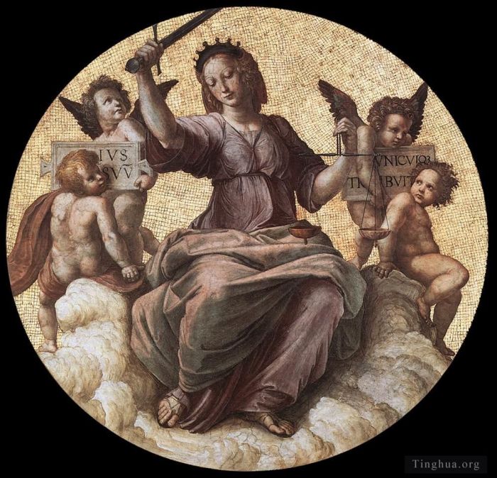 Raphael Various Paintings - The Stanza della Segnatura Justice