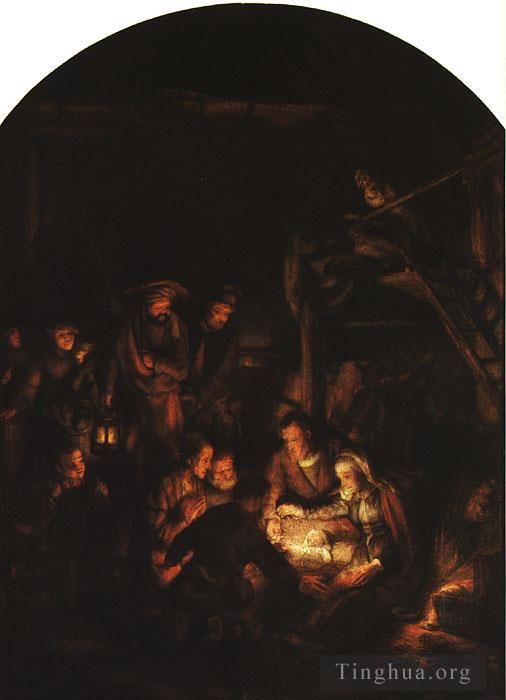 Rembrandt Oil Painting - Adoration of the Shepherds