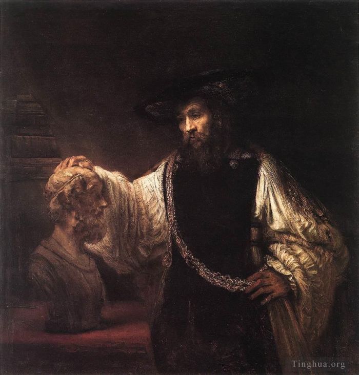 Rembrandt Oil Painting - Aristotle with a Bust of Homer