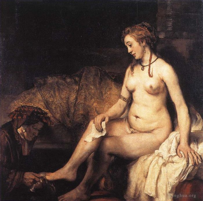 Rembrandt Oil Painting - Bathsheba at Her Bath