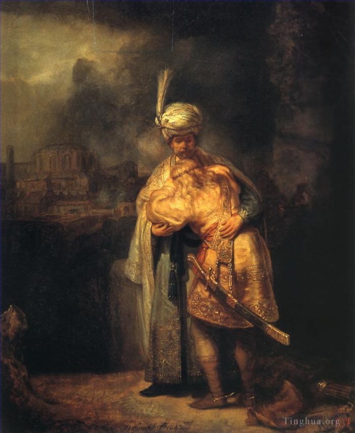 Rembrandt Oil Painting - David and Jonathan