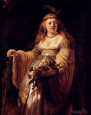 Artist Rembrandt's Work - Flora