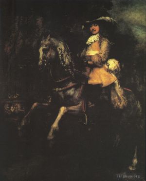 Artist Rembrandt's Work - Frederick Rihel on Horseback