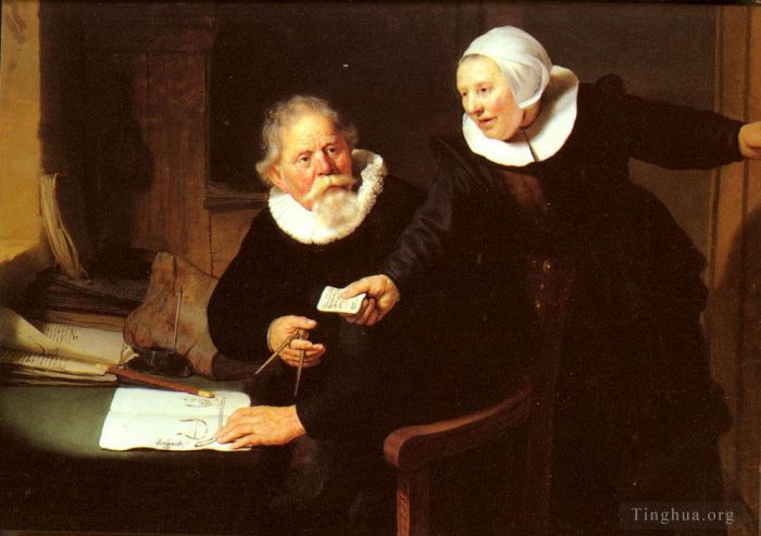 Rembrandt Oil Painting - Jan Rijcksen And His Wife