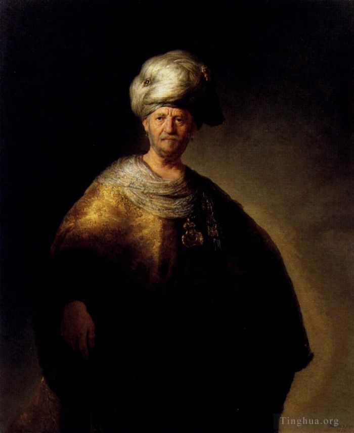 Rembrandt Oil Painting - Man In Oriental Dress