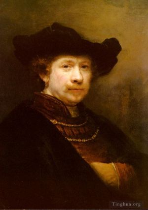 Artist Rembrandt's Work - Portrait Of The Artist In A Flat Cap