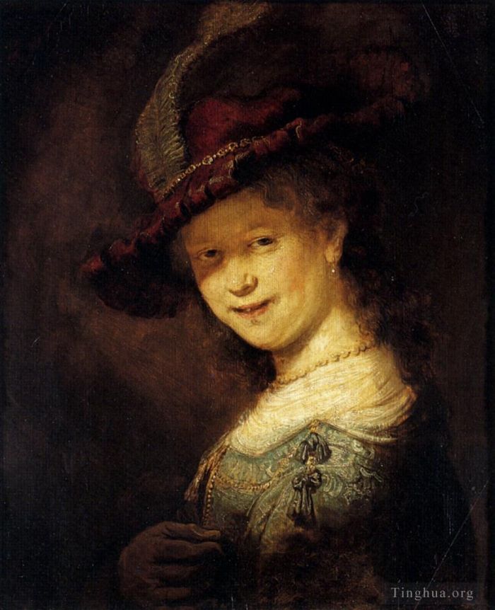 Rembrandt Oil Painting - Saskia Laughing
