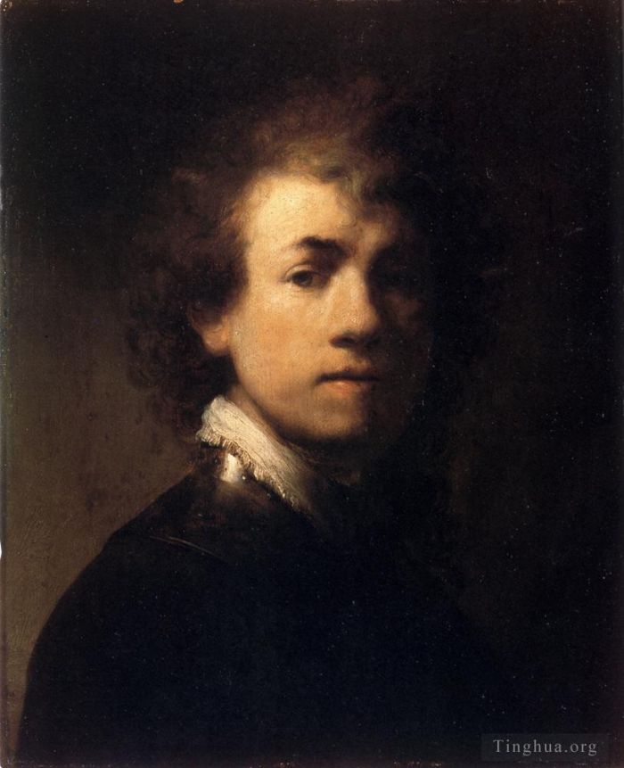 Rembrandt Oil Painting - Self Portrait In A Gorget