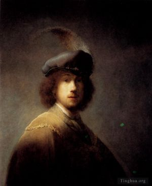 Artist Rembrandt's Work - Self Portrait In A Plumed Hat