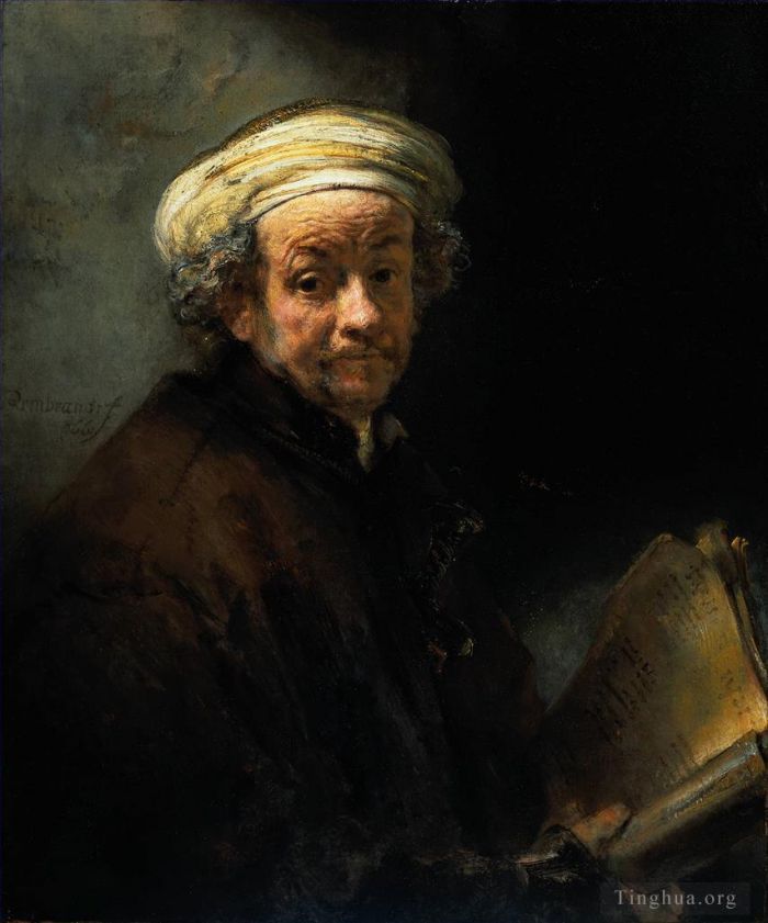 Rembrandt Oil Painting - Self Portrait as the Apostle St Paul