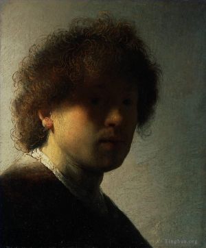 Artist Rembrandt's Work - Self Portrait at an Early Age 1628