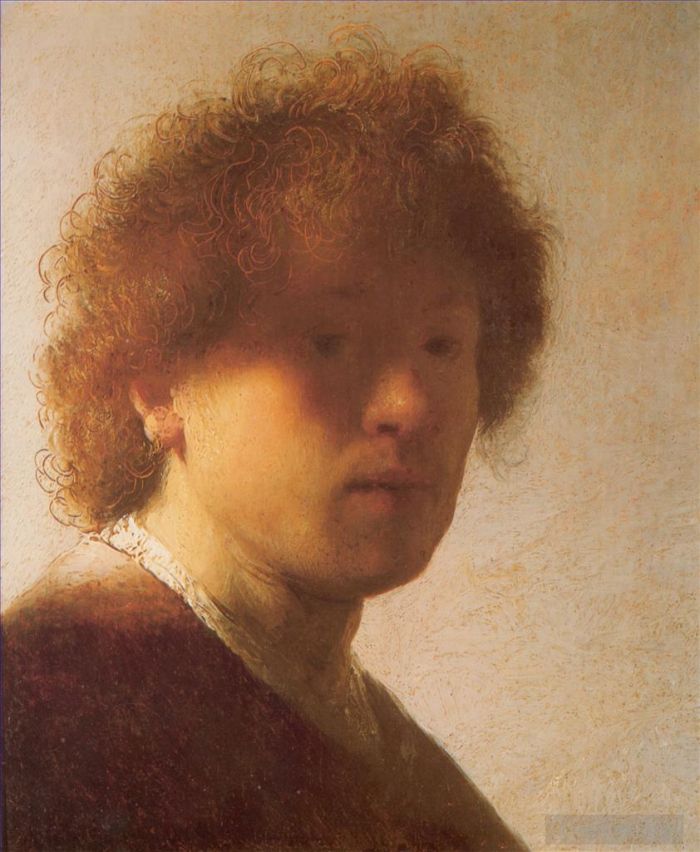 Rembrandt Oil Painting - Self portrait 1628