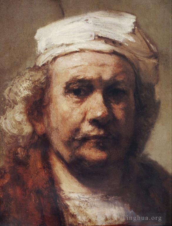 Rembrandt Oil Painting - Self portrait Det