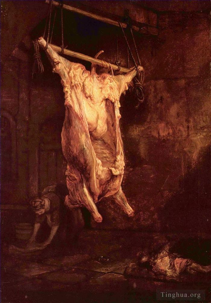 Rembrandt Oil Painting - Slaughtered Ox (Flayed Ox or Side of Beef or Carcass of Beef)