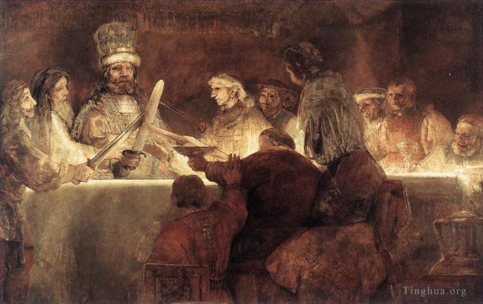 Rembrandt Oil Painting - The Conspiration of the Bataves
