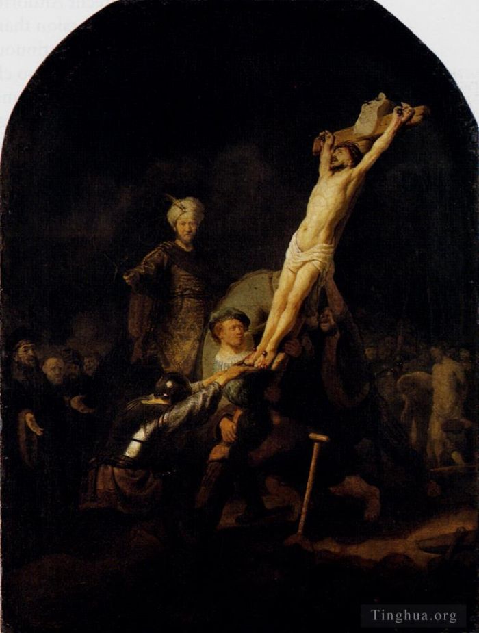 Rembrandt Oil Painting - The Elevation Of The Cross