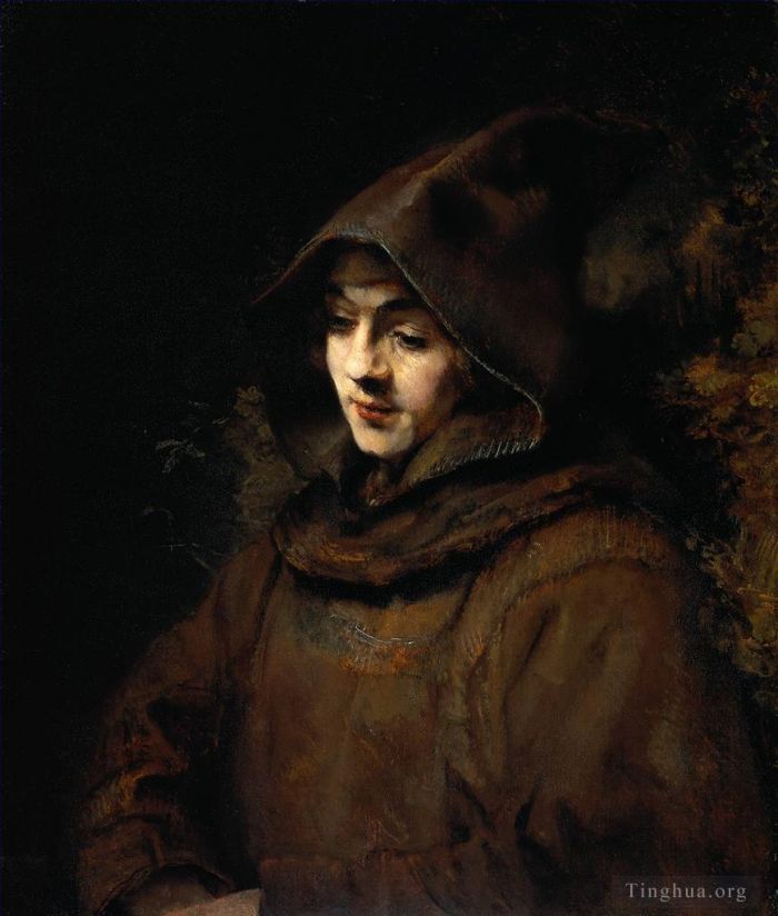 Rembrandt Oil Painting - Titus van Rijn in a Monks Habit