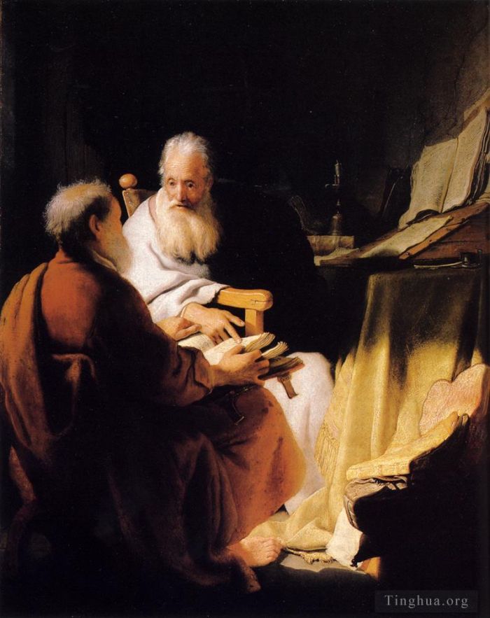 Rembrandt Oil Painting - Two Old Men Disputing