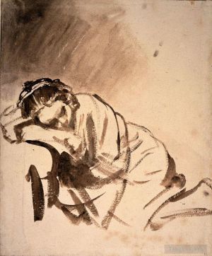 Artist Rembrandt's Work - Hendrickje Slapend RJM